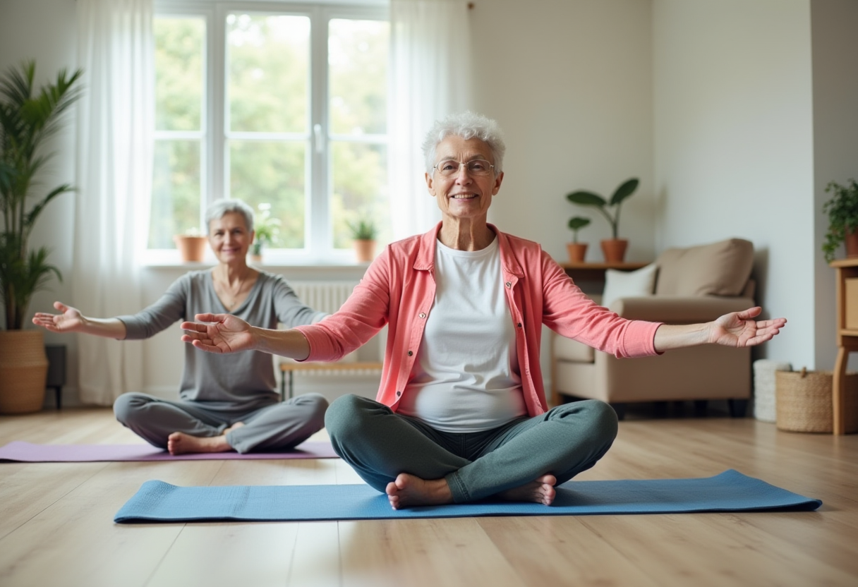 Йога інструктор демонструє позу